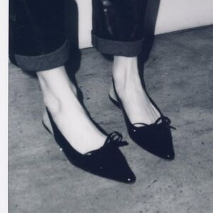 NEW NWT ANINE BING Black Zoey Slingback Heels  size 39 or 8.5